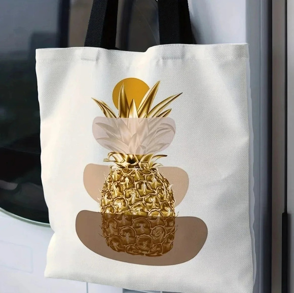 Large Golden Pineapple Tote Bag - Picture 5 of 5